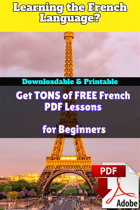 French PDF Lessons for Beginners. Free Downloads.