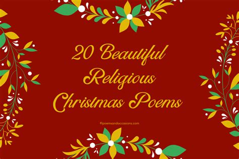 20 Holy Religious Christmas Poems For The Festive Season Poems And