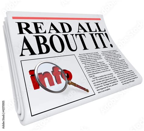 Read All About It Newspaper Headline Information Stock Illustration