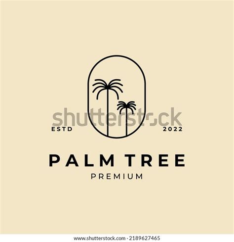 Minimalist Palm Tree Badge Logo Vector Stock Vector Royalty Free