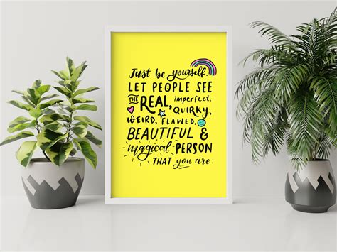 Be Yourself Art Print Colourful Print Illustration Hand Etsy