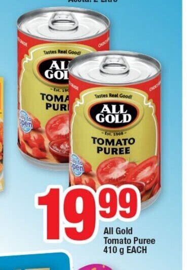 All Gold Tomato Puree 410g Each Offer At Ok Foods