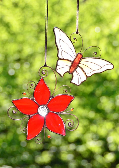 Stained Glass Suncatchers Window Decor Garden Decor Garden Butterfly