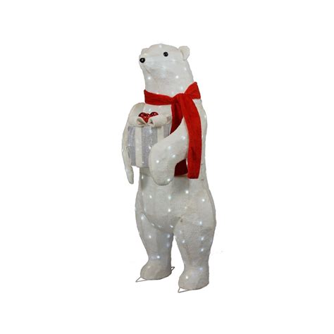 Freestanding Polar Bear Outdoor Christmas Decorations At