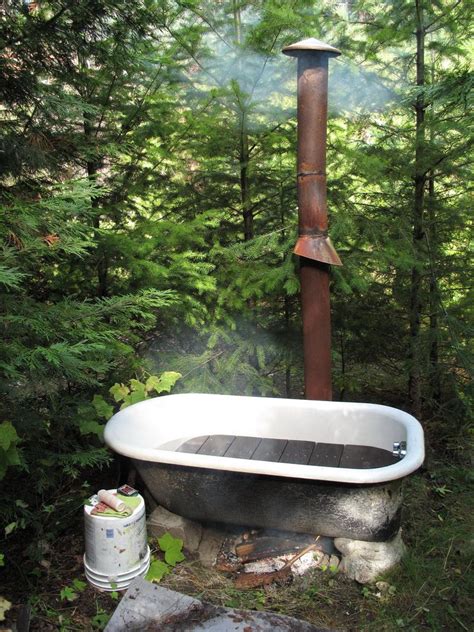 Wood Fire Bath Tub Forest Bath Outdoor Bathtub Outdoor Tub Hot Tub Outdoor