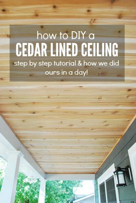 It will age and turn gray. Hometalk | How To: A DIY Cedar Lined Porch Ceiling