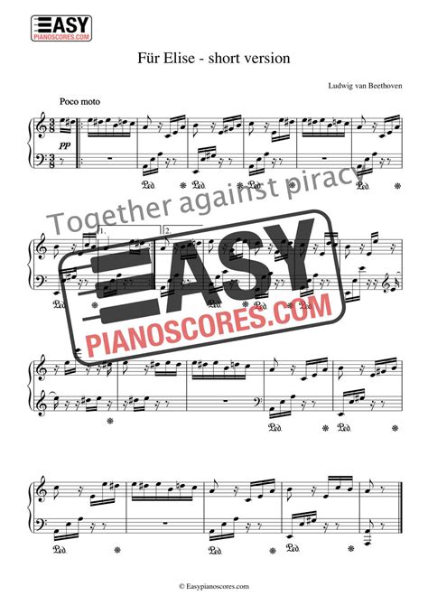 What composition is best known in the world? Beethoven: Für Elise - Piano (PDF) - Easypianoscores.com