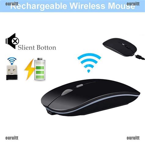 Sp New 24ghz Rechargeable Wireless Mouse Silent Button Ultra Thin Usb