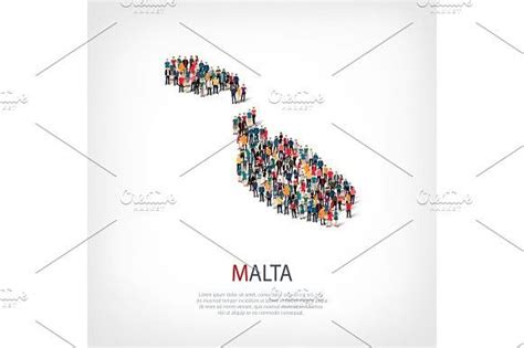 Read the country information page. people map country Malta vector (With images) | Map ...