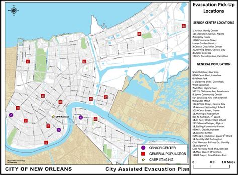 Orleans Parish Caep Pick Up Locations Map Source City Of New Orleans Download Scientific