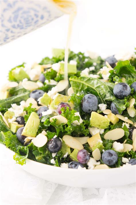 Haute And Healthy Living Blueberry And Avocado Kale Salad With Lemon
