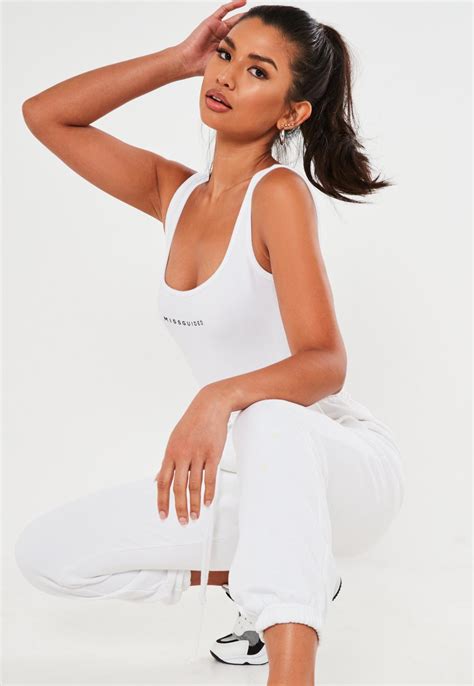 White Missguided Scoop Neck Bodysuit Missguided