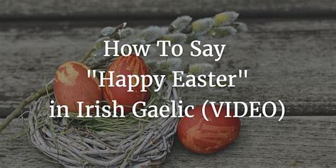 Another year, another scramble to find new easter dinner recipes. How To Say - "Happy Easter" in Irish Gaelic (VIDEO)
