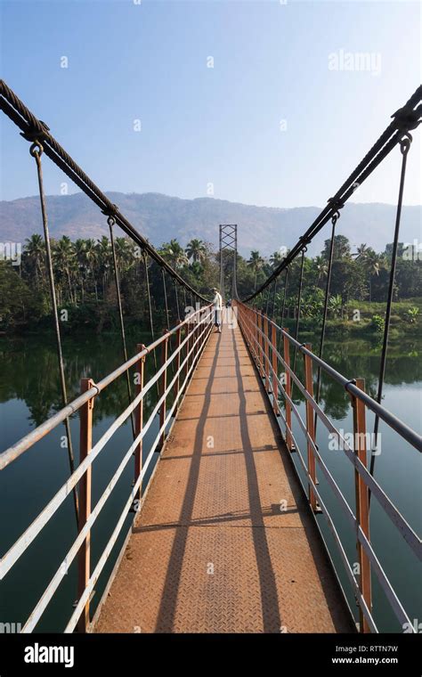 The Inchathotty Hanging Bridge Crosses The Periyar River Allowing