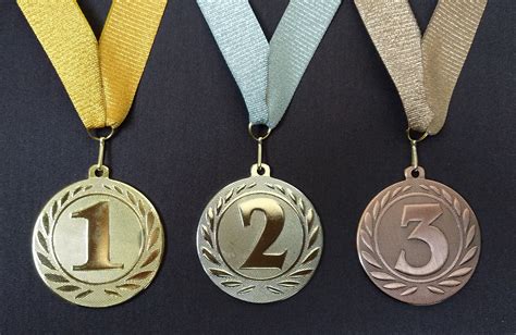 Set Of 3 Medals 50mm 2 1st 2nd 3rd Place Gold Silver Etsy