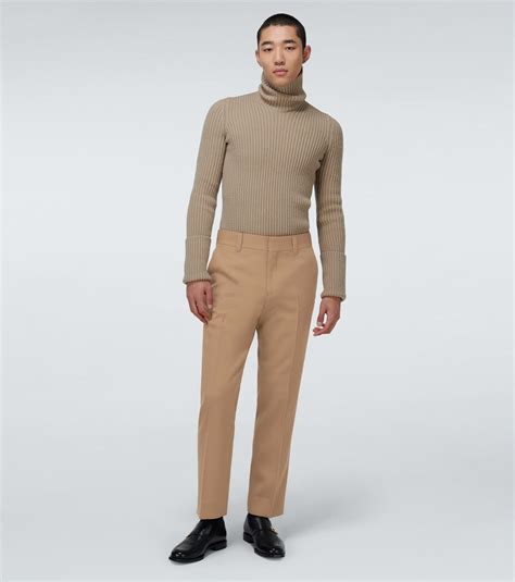 Burberry Wool Slim Fit Pants For Men Lyst