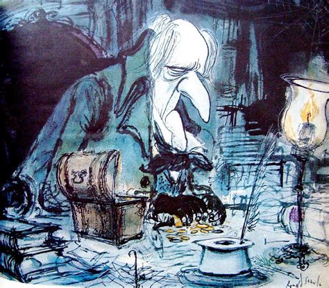 Ebenezer Scrooge Illustrated By Ronald Searle In Life Magazine 1960 Ronald Searle