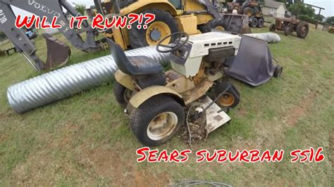 Will It Run Vintage Sears Ss16 Garden Tractor And Extras Youtube
