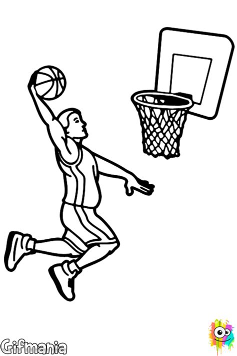 Basketball Slam Dunk Coloring Page Basketball Drawings Cnc Pattern