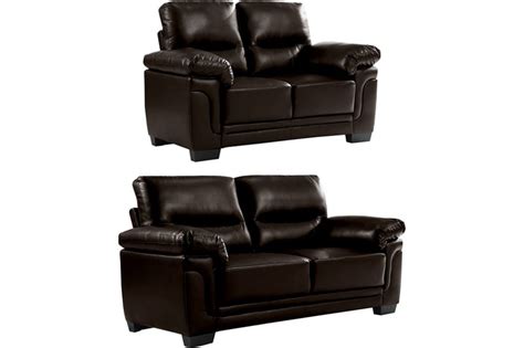 Kansas Brown Leather Modern 32 Seater Sofa Set Furnitureinstore