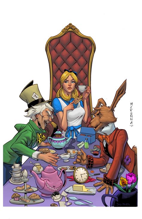 alice in wonderland tea party rare digital artwork makersplace