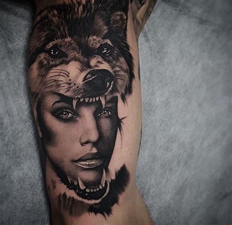 Wolf Girl Tattoos Girl Face Tattoo Arm Tattoos Body Art Tattoos Native American Tattoos