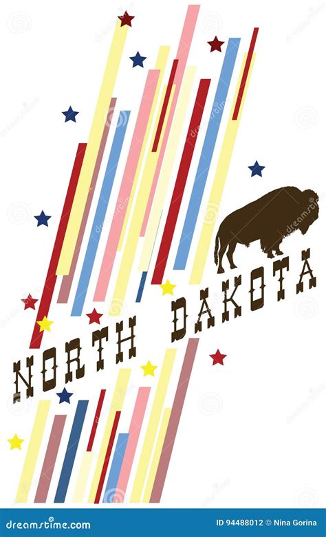 Banner State Of North Dakota Stock Vector Illustration Of Tourism