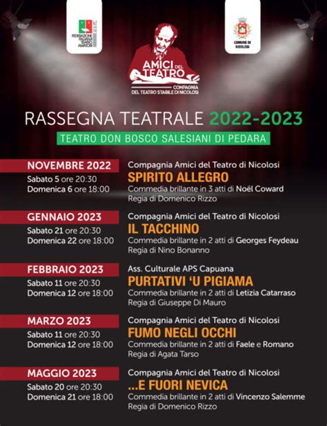 Rassegna Teatrale 2022 2023 Amici Del Teatro