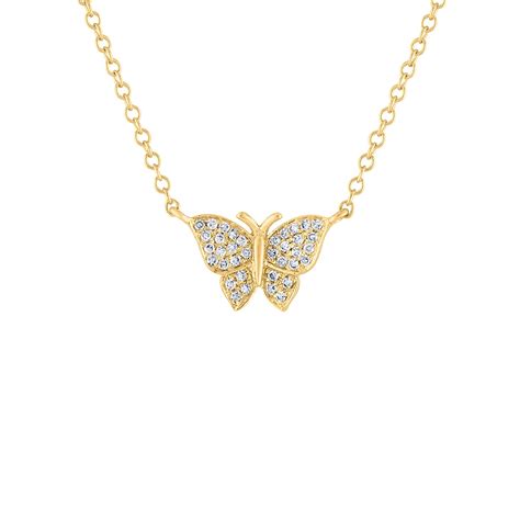 14kt Gold Diamond Butterfly Necklace Jewels By Joanne