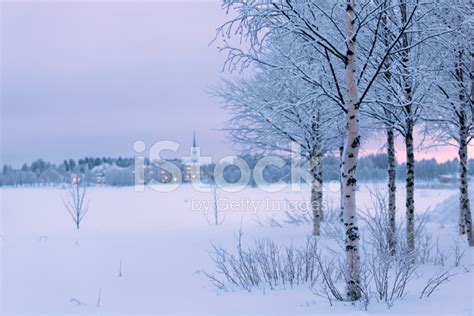 Winter Landscape In Finland Stock Photos