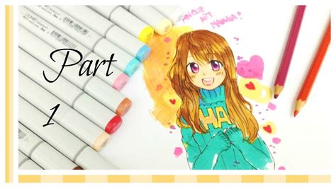 Coloring Hair And Skin By Copic Markers Anime Girl Illustration Part1
