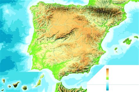 Mapa físico de España mudo Tamaño completo Gifex