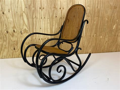 Vintage Black Bentwood Rocking Chair By Michael Thonet For Thonet For
