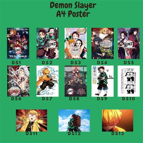 Demon Slayer A4 Poster Shopee Philippines