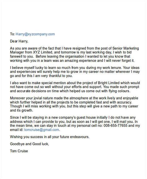 This a very casual, informal goodbye so save this for friends and family. FREE 10+ Goodbye Emails to Coworkers Examples & Samples in ...