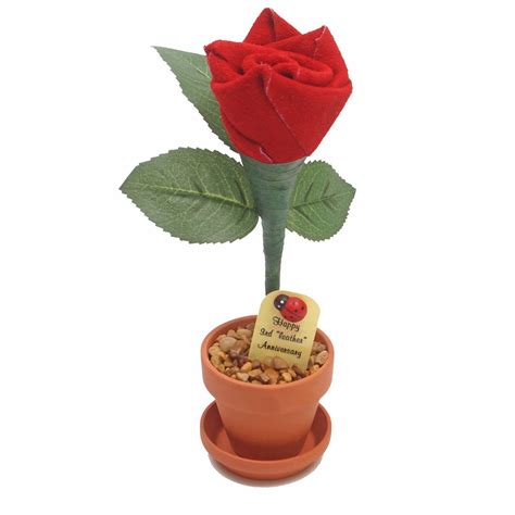 Maybe you would like to learn more about one of these? 3rd Wedding Anniversary Gift Potted Leather Rose ...