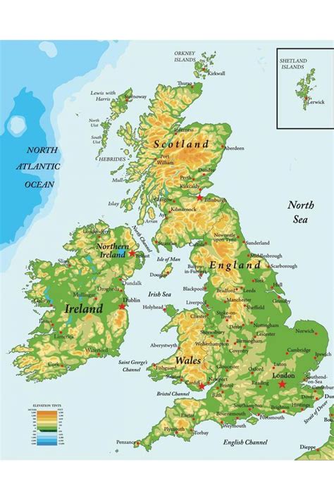 Geographical Map Of United Kingdom Uk Topography And Physical