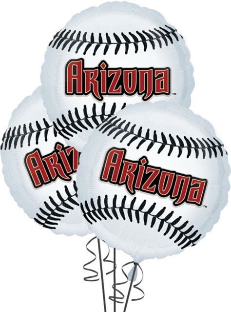 Arizona Diamondbacks Balloons 18in 3ct Party City Baseball Theme