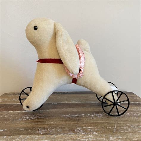 1991 Victorian Memories Stuffed Rabbit On Wheels By Joan Etsy