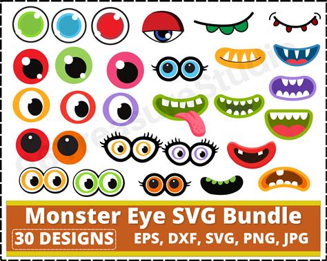 Monster Eyes Mouths Clipartmonster Faceparty Clipartdecorations