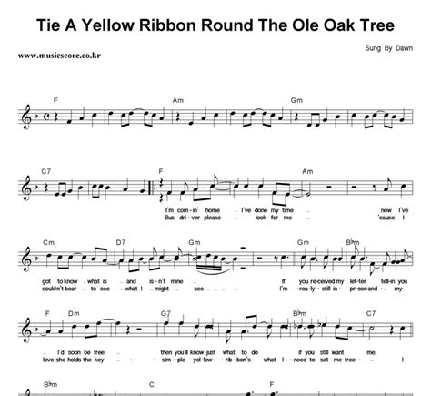 Dawn Tie A Yellow Ribbon Round The Ole Oak Tree 악보