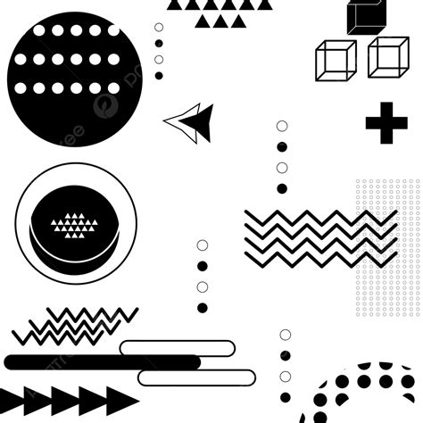 modern geometric design vector png images black and white memphis geometric modern design