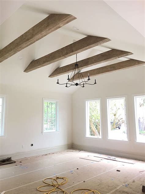 Faux Wood Beams Heights House Vaulted Ceiling Living Room Vaulted