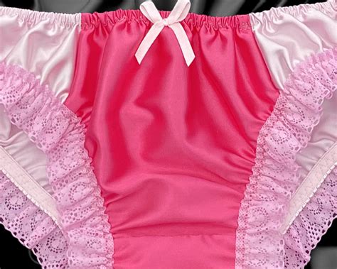 Pink Satin Frilly Sissy Full Panties Bikini Knicker Underwear Briefs Size 10 20 Ebay