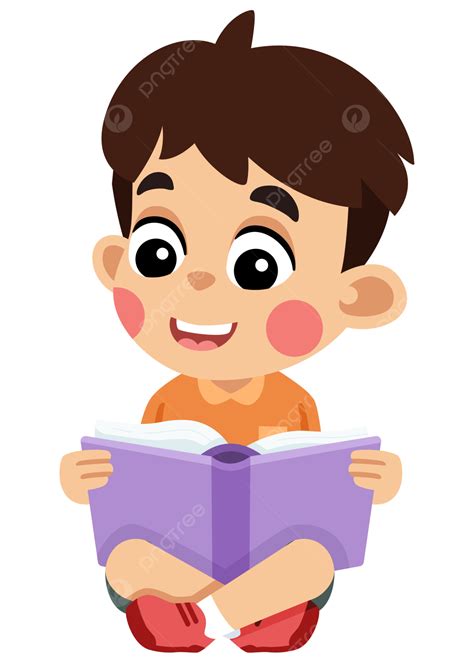 Menino Lendo Livro Anak Membaca Buku Png Criança Lendo Livro Imagem