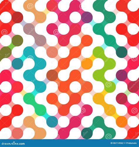 Vector Geometric Pattern Of Circles Colored Seamless Backdrop Stock