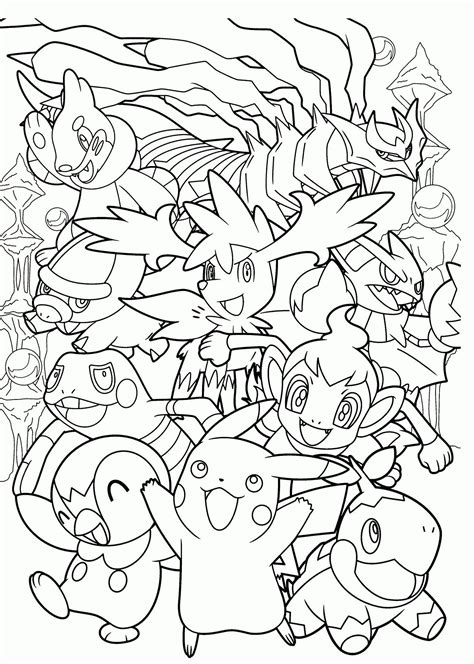 Pokemon Group Coloring Page Pokemon Drawing Easy