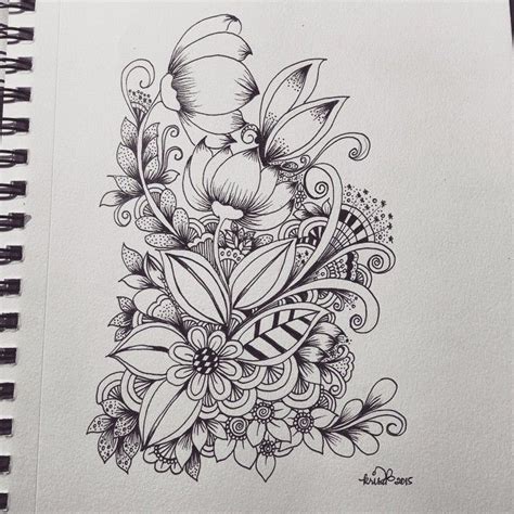 Pin By Rashi Singh On Zentangelish Doodle Art Flowers Flower
