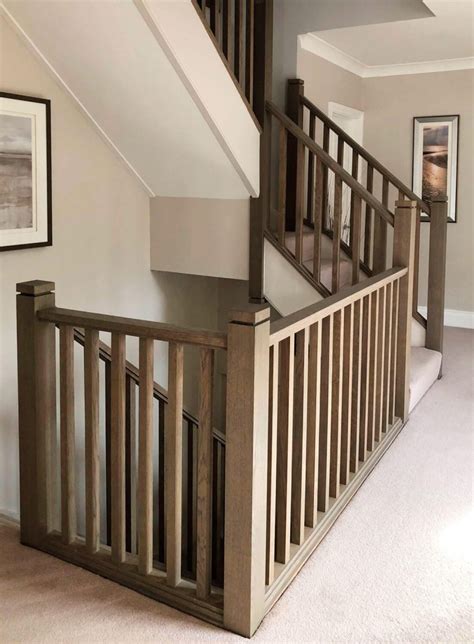 Elegant Staircase With Dusted Oak Spindles Neville Johnson