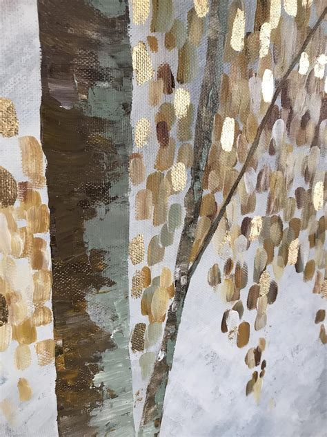 Original Abstract Trees Oil Painting Gold Leaf Art Gold Etsy Gold